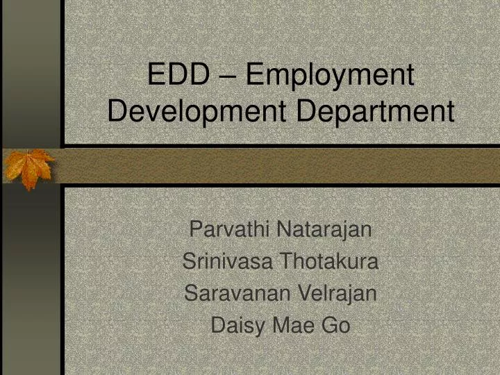 edd employment development department