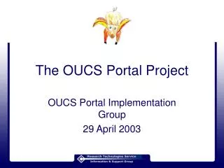 The OUCS Portal Project