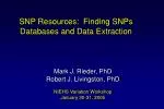 SNP Resources: Finding SNPs Databases and Data Extraction - slide 1