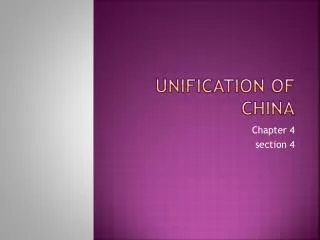 Unification of China