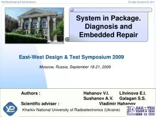 East-West Design &amp; Test Symposium 2009