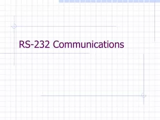 RS-232 Communications