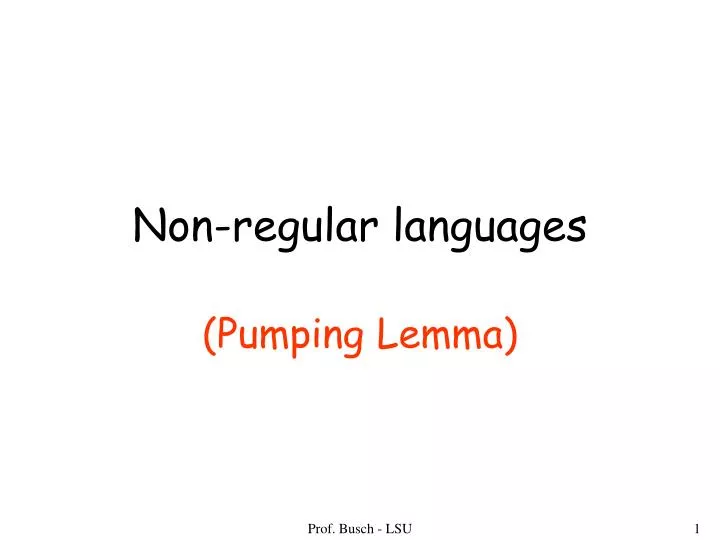 non regular languages