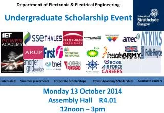 Department of Electronic &amp; Electrical Engineering Undergraduate Scholarship Event