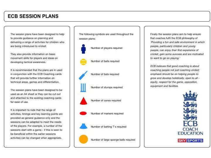 Sports Session Planner Template