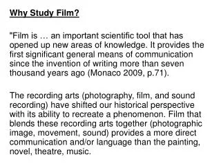 Why Study Film?