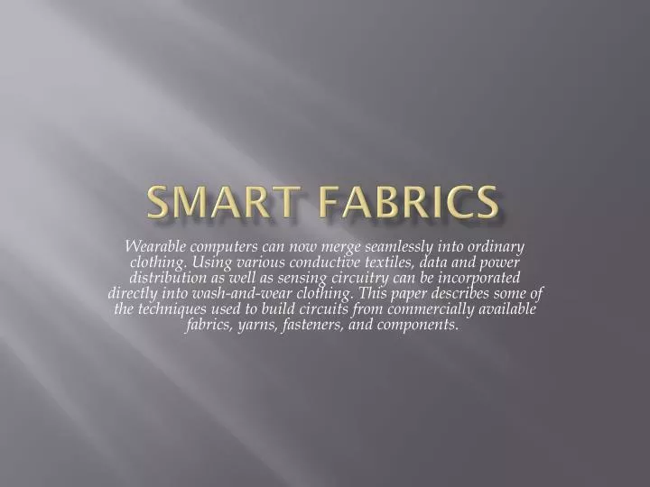 smart fabrics
