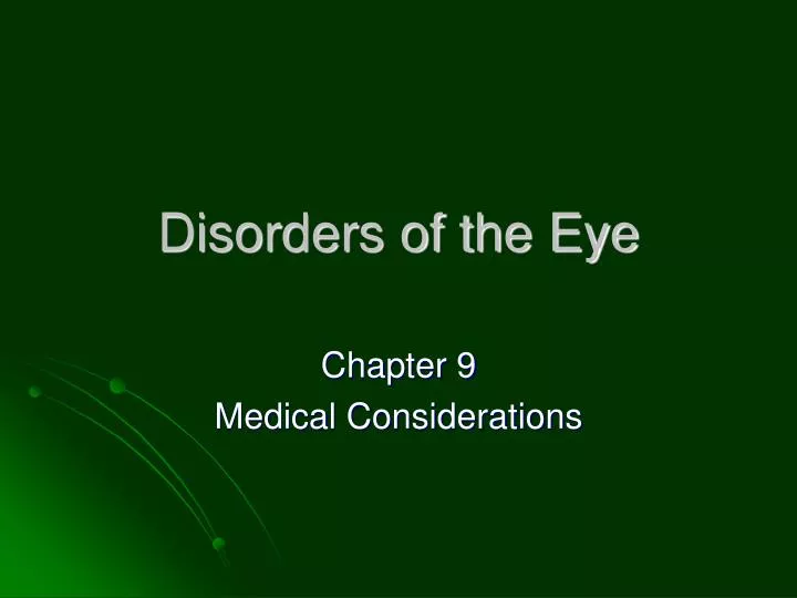 disorders of the eye