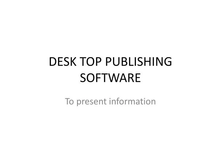 desk top publishing software