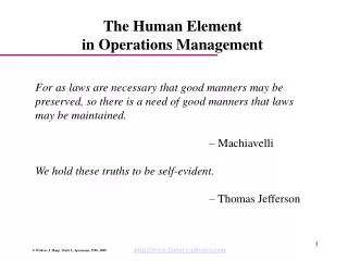 The Human Element in Operations Management