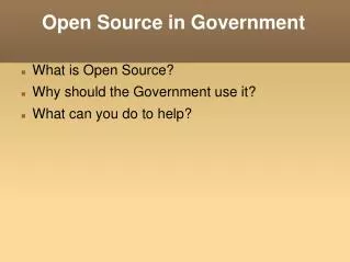 Open Source in Government
