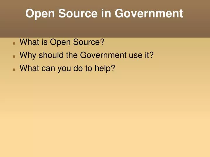 open source in government