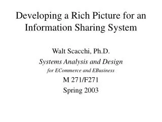 Developing a Rich Picture for an Information Sharing System