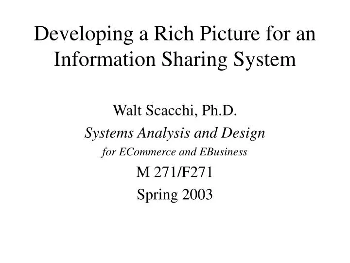 developing a rich picture for an information sharing system