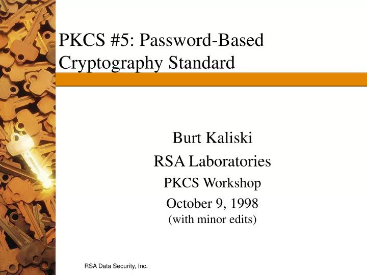 pkcs 5 password based cryptography standard