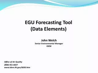 EGU Forecasting Tool (Data Elements)
