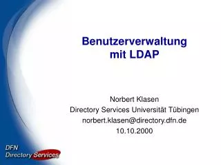 Benutzerverwaltung mit LDAP
