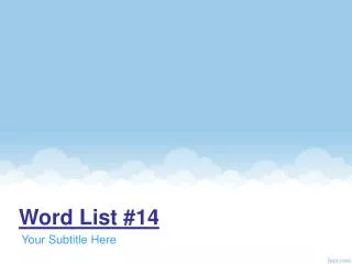 Word List #14