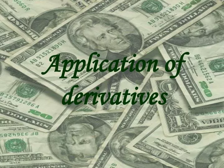 application of derivatives