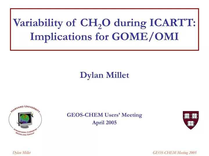 variability of ch 2 o during icartt implications for gome omi