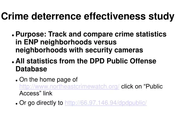 crime deterrence effectiveness study