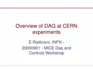 Overview of DAQ at CERN experiments