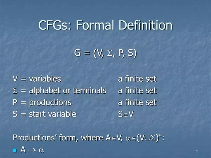 cfgs formal definition