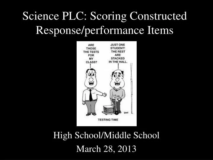 science plc scoring constructed response performance items