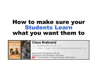 How to make sure your Students Learn what you want them to