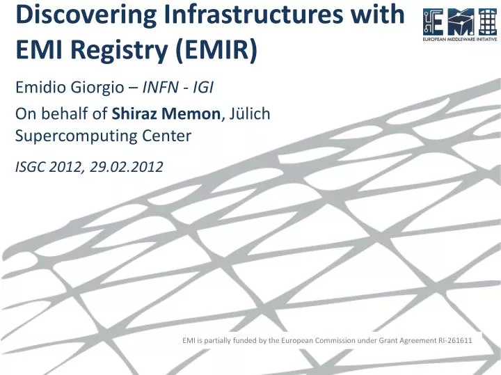 discovering infrastructures with emi registry emir