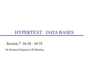 HYPERTEXT DATA BASES