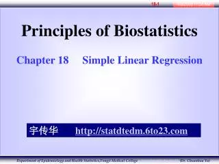 Principles of Biostatistics Chapter 18 Simple Linear Regression