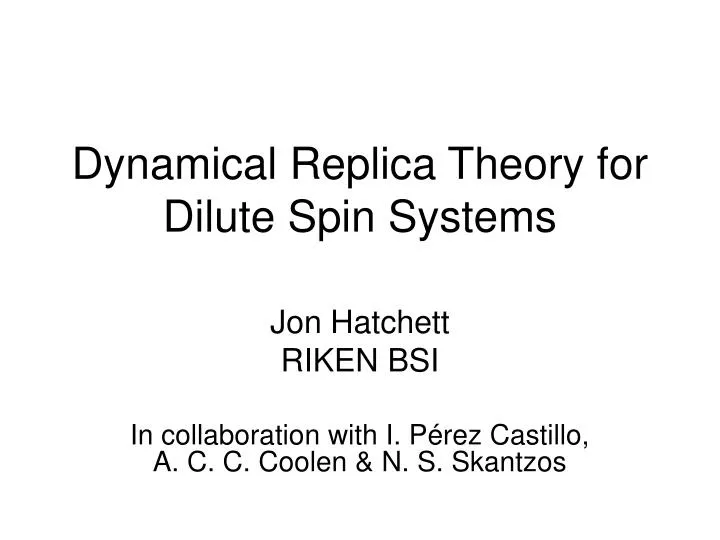 dynamical replica theory for dilute spin systems
