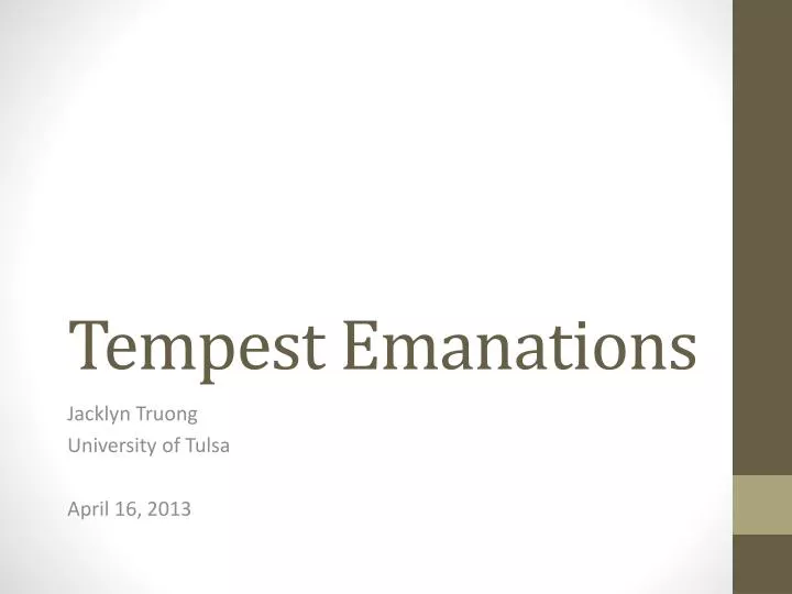 tempest emanations