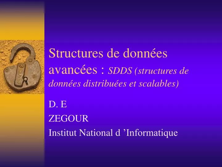 structures de donn es avanc es sdds structures de donn es distribu es et scalables