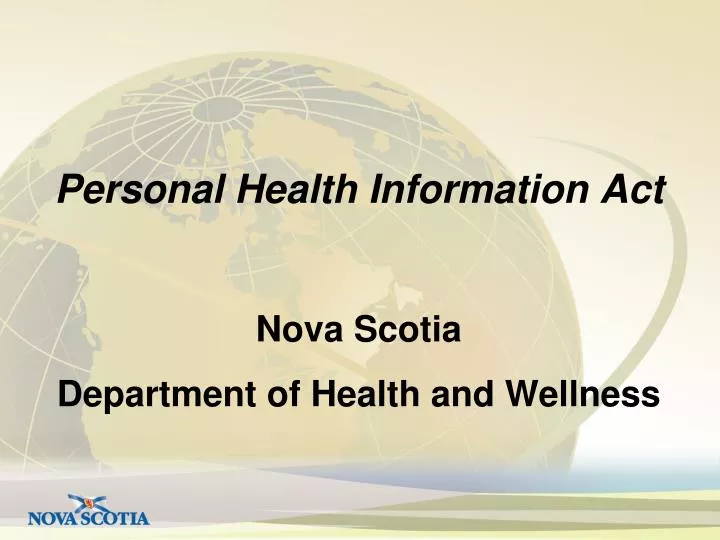 personal health information act nova scotia department of health and wellness