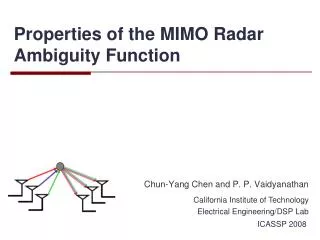 Properties of the MIMO Radar Ambiguity Function