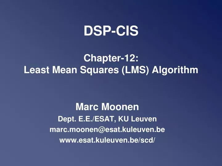 dsp cis chapter 12 least mean squares lms algorithm