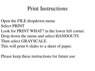 Print Instructions