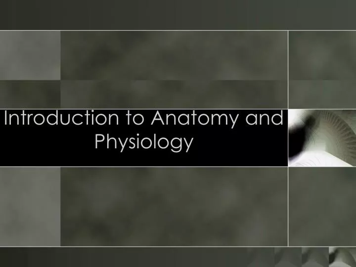 introduction to anatomy and physiology