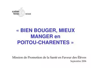 bien bouger mieux manger en poitou charentes