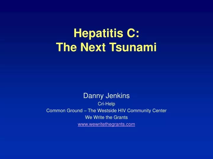 hepatitis c the next tsunami