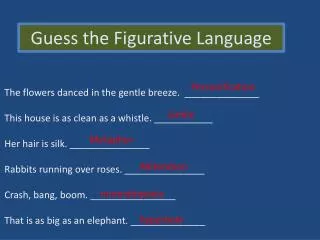 Guess the Figurative Language