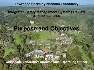David McGraw Associate Laboratory Director/Chief Operating Officer