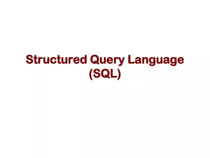 structured query language sql