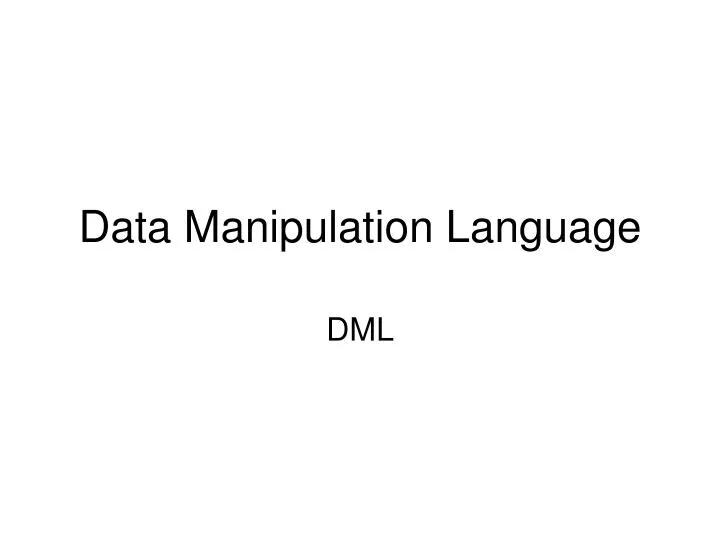 data manipulation language