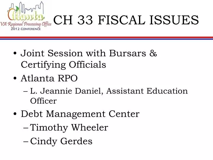ch 33 fiscal issues