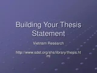 Building Your Thesis Statement