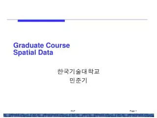 Graduate Course Spatial Data