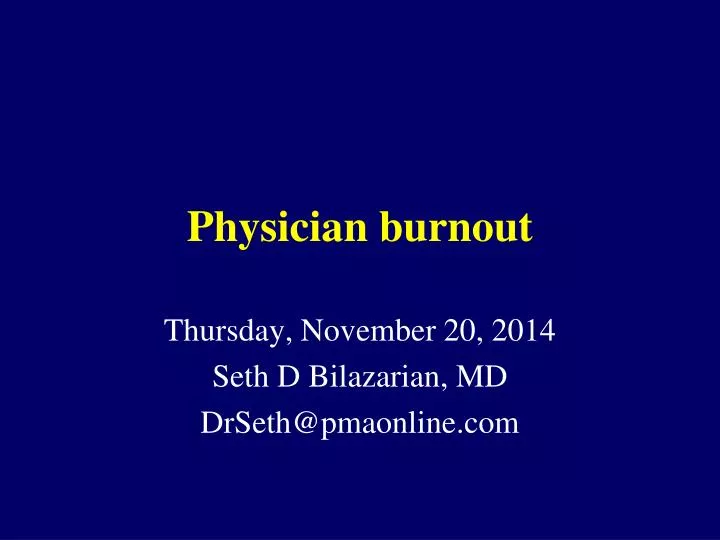 physician burnout